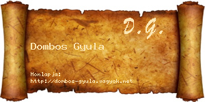 Dombos Gyula névjegykártya